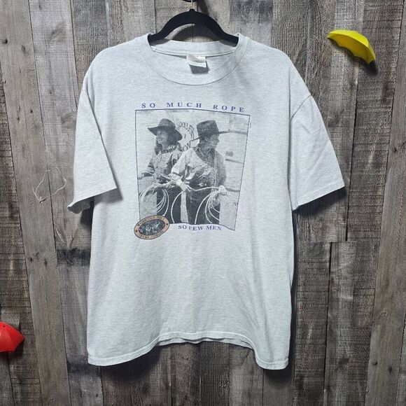 Hanes Worn Out West Pure Cowgirl Unisex Grey Graphic Tee - Picture 1 of 4